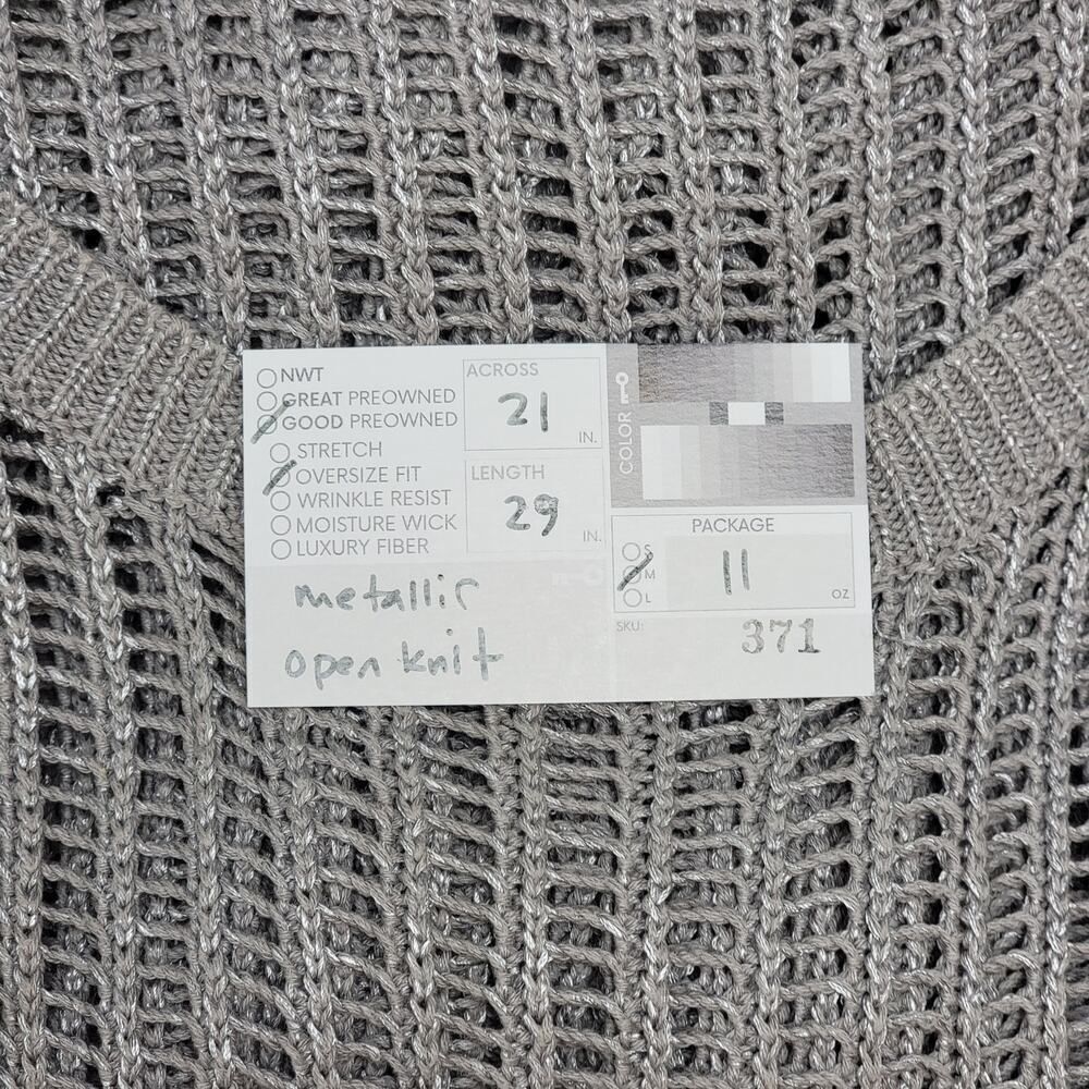 Beachy Laggenlook Scandigirl Subtle Metallic Coverup Open Knit Top - Picture 12 of 12